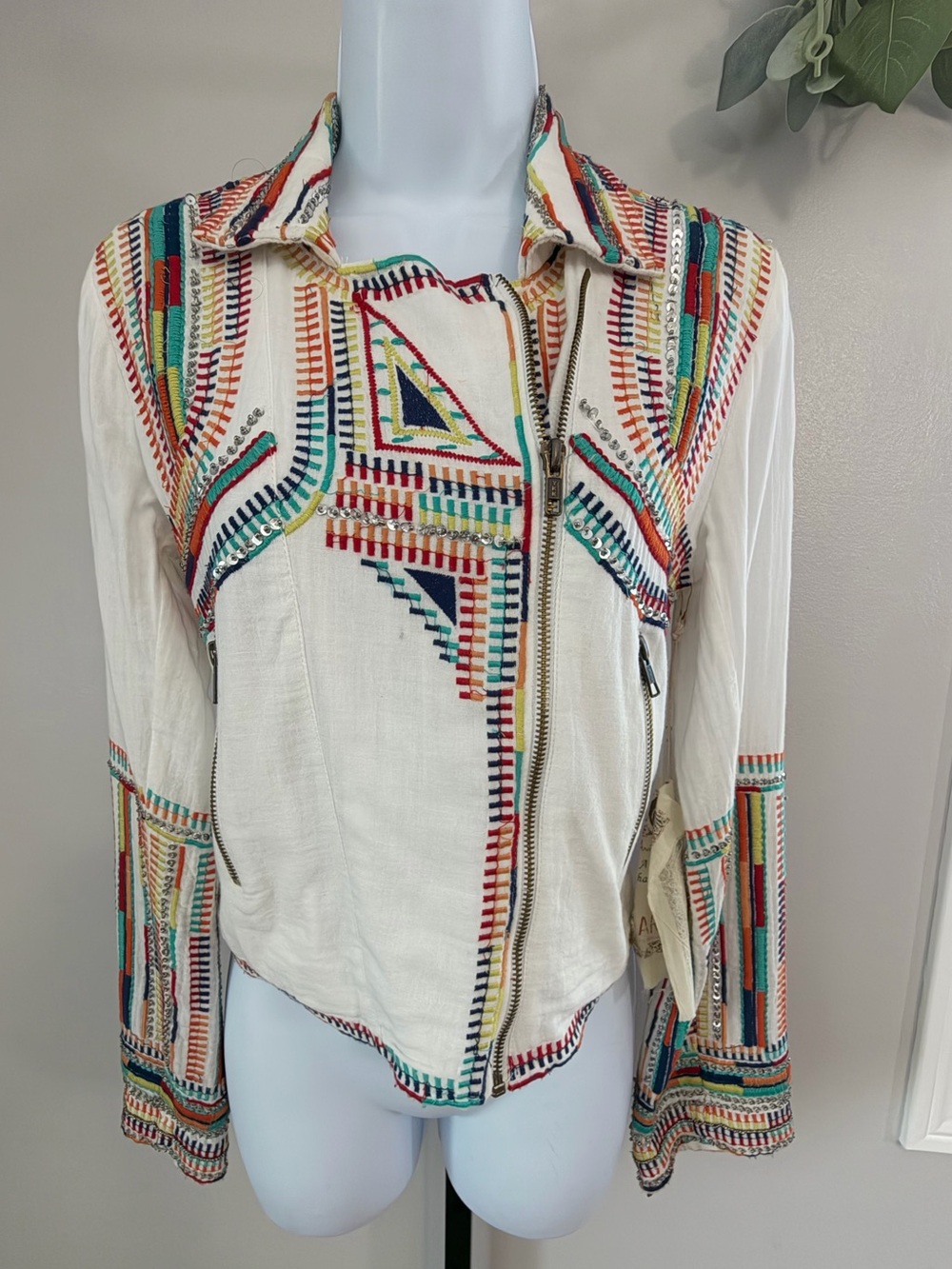 NWT Aratta Silent Journey- Fully Embroidered, Sequined Bomber Jacket